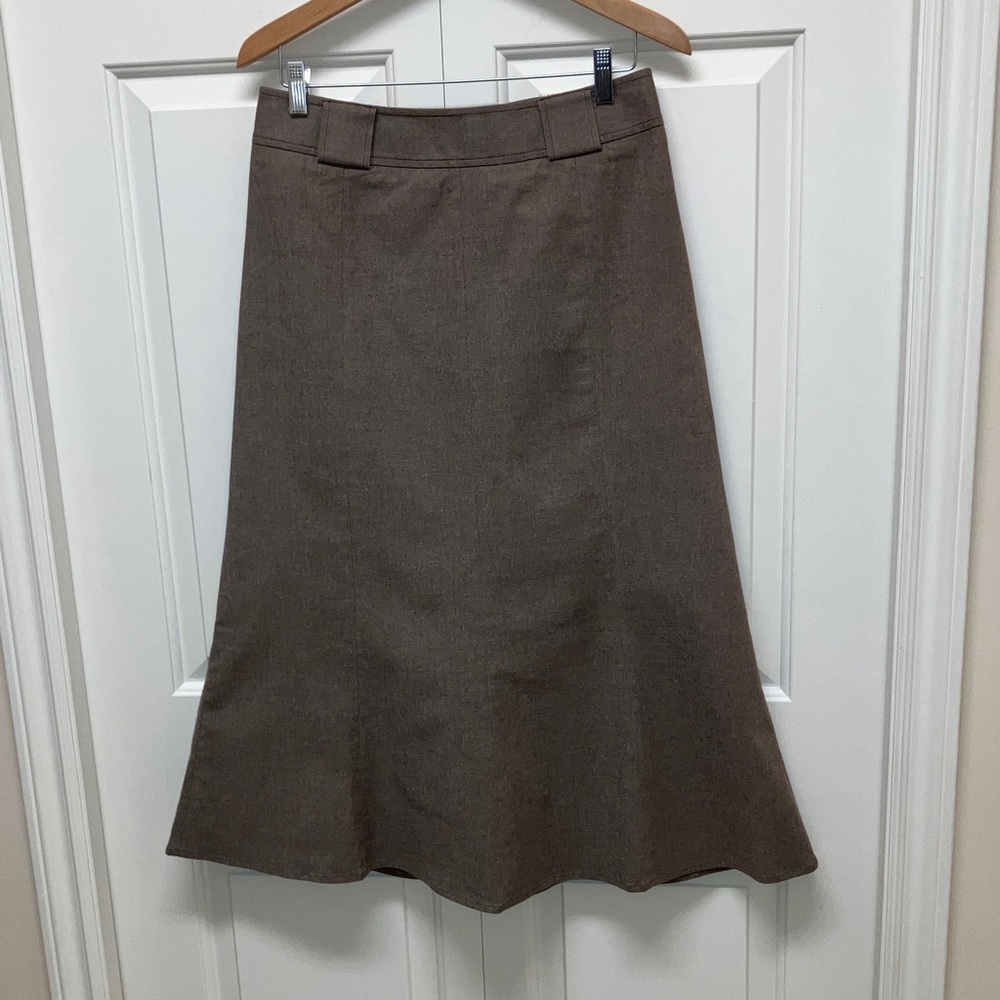 Peruzzi Made in Italy midi skirt with flare, brown, size M